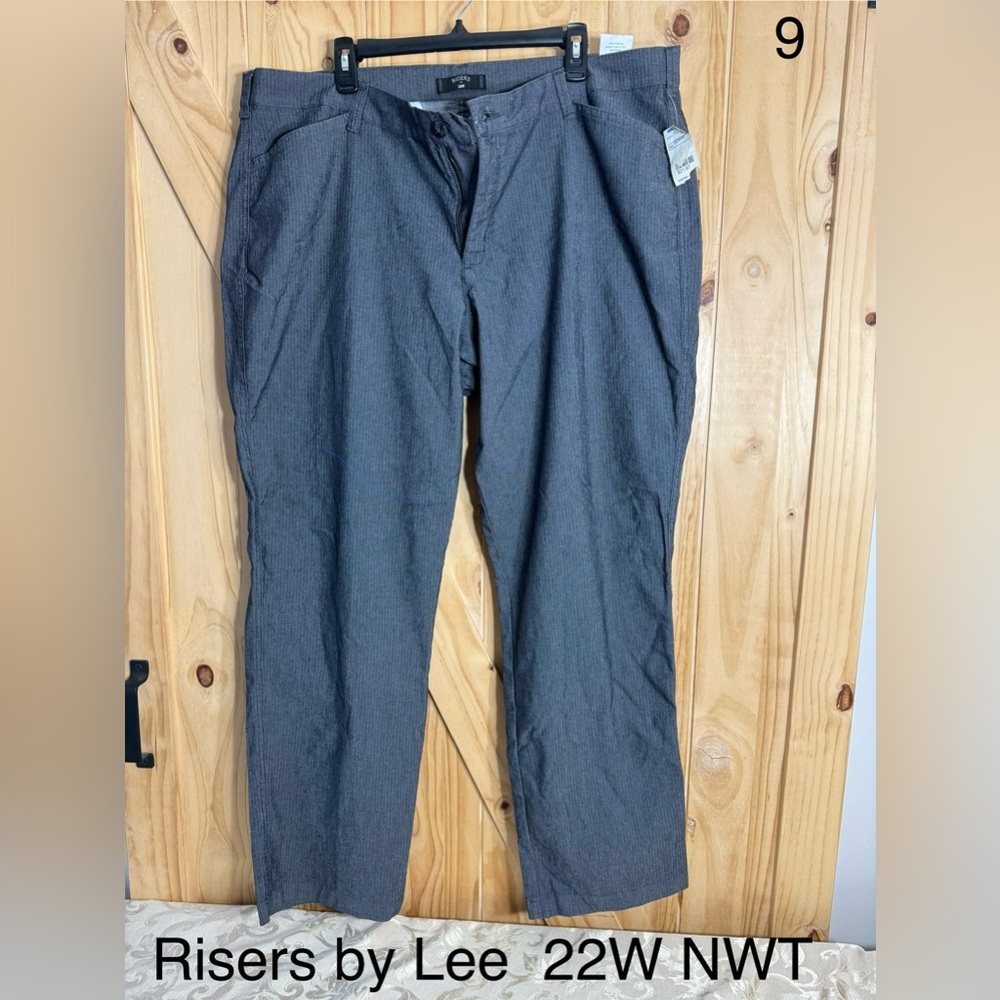Riders by Lee NWT 22W striped gray pants